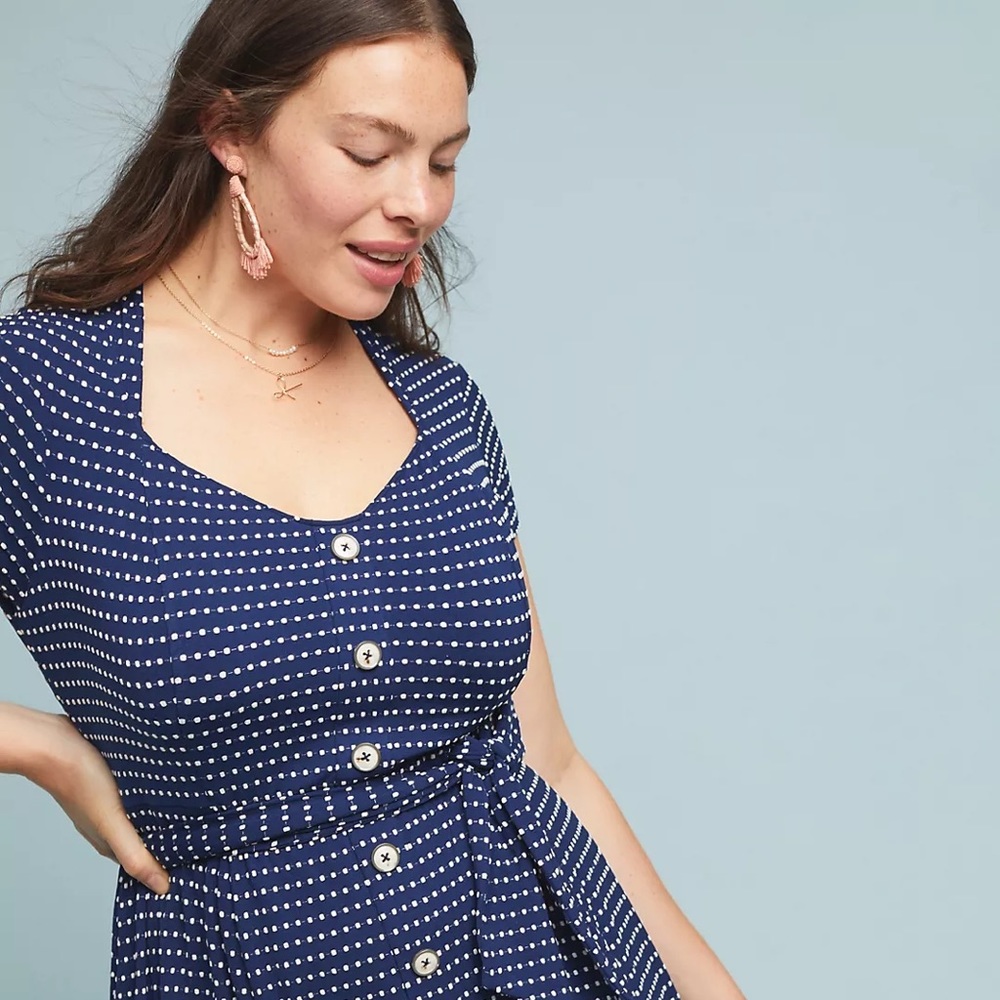 Anthropologie Maeve Marilyn Button-Front Dress